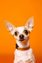 Funny surprised dog isolated on bright background. Studio portrait of a dog with amazed face. Royalty Free Stock Photo