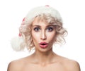 Funny Surprised Woman Christmas Concept