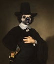 Funny Surreal Dog, Oil Painting Royalty Free Stock Photo