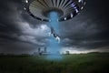 Funny Surreal UFO Alien Abduction Royalty Free Stock Photo