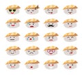 Funny sushi characters vector set