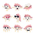 Funny sushi - vector isolated cartoon emoticons