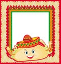 Funny Tacos Character , Mexican frame card