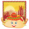 Funny Tacos Character , Mexican frame card