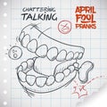 Funny Talking Teeth Toy for April Fools' Day, Vector Illustration Royalty Free Stock Photo