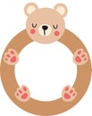 Funny teddy bear round frame Royalty Free Stock Photo