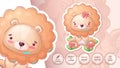 Funny teddy lion - cute sticker