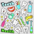 Funny Teeth and Dentistry Elements Scrapbook Stickers, Badges, Patches