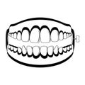 Funny teeth joke silhouette Royalty Free Stock Photo