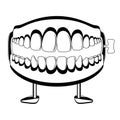 Funny teeth joke silhouette Royalty Free Stock Photo