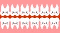 Funny Teeth Open mouth. Tooth kawaii Cute cartoon. Sweet vector illustration