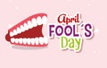 Funny teeth to fools day celebration Royalty Free Stock Photo