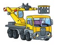 Funny telescopic boom lift car or truck Royalty Free Stock Photo