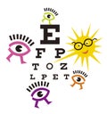 Funny testing eyesight.