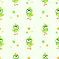 Funny texture with comic green bird