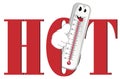 Funny thermometer and hot summer