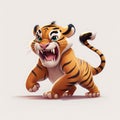 Funny Tiger Cartoon. Generative AI