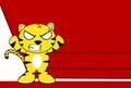 Furious tiger character kawaii cartoon background illustration Royalty Free Stock Photo