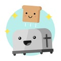 Funny toaster and a slice of bread Royalty Free Stock Photo