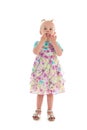 Funny toddler girl in summer dress Royalty Free Stock Photo