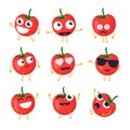 Funny tomato - vector isolated cartoon emoticons