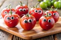 Funny Tomatoes with Googly Eyes Royalty Free Stock Photo