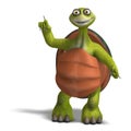 Funny toon turtle enjoys life