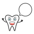 Funny tooth character with speech bubble Royalty Free Stock Photo
