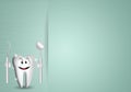 Funny tooth with dentist tools