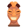 Funny totem face icon cartoon vector. Civilization culture Royalty Free Stock Photo
