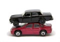 Funny toy car stack Royalty Free Stock Photo