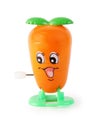 Funny toy clockwork carrot with face