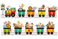 Funny train with number of animals