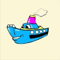 Funny transport cartoon character