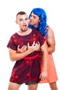 Funny transvestites having fun Royalty Free Stock Photo