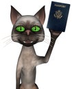 Funny Travel Passport Cat Isolated