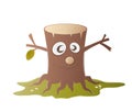 Funny tree stump character