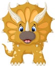 Funny Triceratops cartoon look at camera