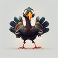 Funny turkey, cartoon style illustration, logo for poultry farm, Royalty Free Stock Photo