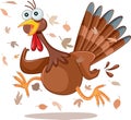 Funny Turkey Running Vector Cartoon Royalty Free Stock Photo