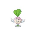 Funny turnip cartoon character style with Wink eye