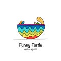 Funny turtle, sketch for your design