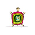 Funny turtle, sketch for your design