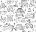 Funny turtles collection, seamless pattern for your design Royalty Free Stock Photo
