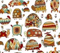 Funny turtles collection, seamless pattern for your design Royalty Free Stock Photo