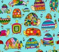 Funny turtles collection, seamless pattern for your design Royalty Free Stock Photo