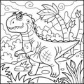 Funny tyrannosaurus, coloring book