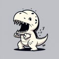 Funny Tyrannosaurus rex dinosaur cartoon character Royalty Free Stock Photo