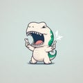 Funny Tyrannosaurus rex dinosaur cartoon character Royalty Free Stock Photo