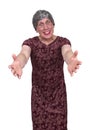 Funny Ugly Grandma or Old Maid Aunt, Hug and Love Royalty Free Stock Photo